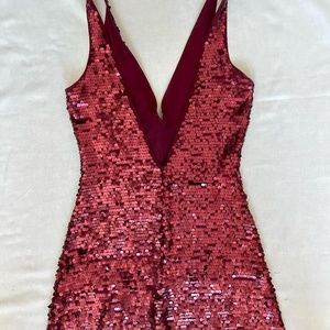 Elegant BCBG Maxazria Bordeaux Long Dress - Size S, Perfect for Formal Events